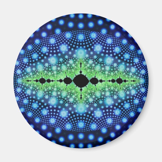 Psychedelic Fractal Wild Decorative Abstract Art Magnet (Front)