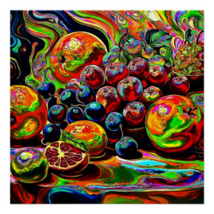 Psychedelic Fruit 3 Poster