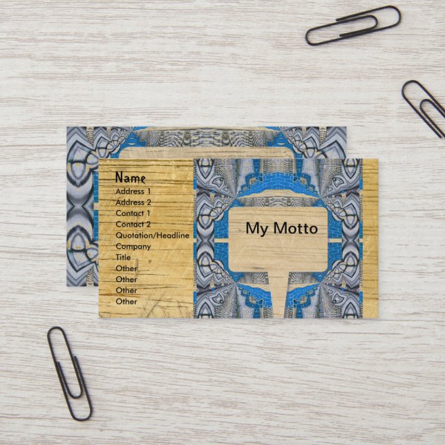 Psychedelic Fun Fractal Pattern & Text Business Card (Front/Back In Situ)