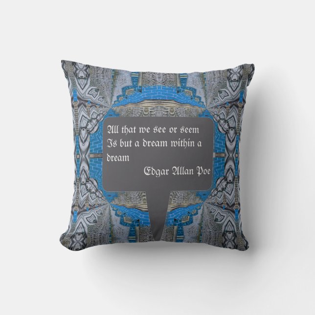 Psychedelic Fun Fractal Pattern & Text Cushion (Front)