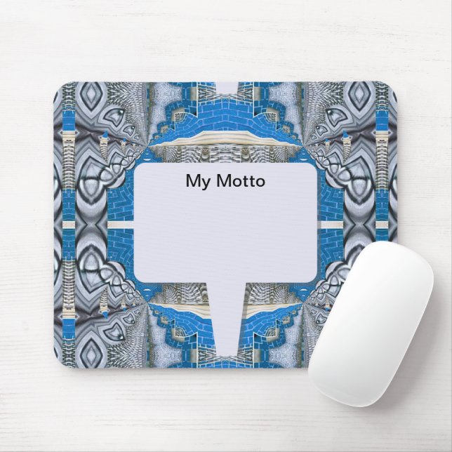 Psychedelic Fun Fractal Pattern & Text Mouse Pad (With Mouse)