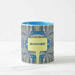Psychedelic Fun Fractal Pattern & Text Mug