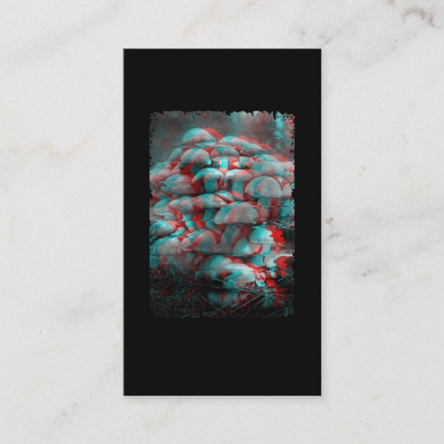 Psychedelic Fungi Vaporwave Crazy Mind Mushrooms Business Card (Front)
