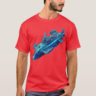 Psychedelic Futuristic Style Submarine T-Shirt