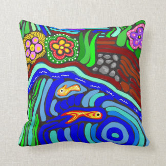 Psychedelic Garden Throw Pillow