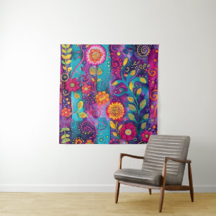 Psychedelic Garden – Whimsy in Bloom Tapestry