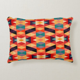 Psychedelic Geometric Background: Vintage Grunge. Decorative Cushion