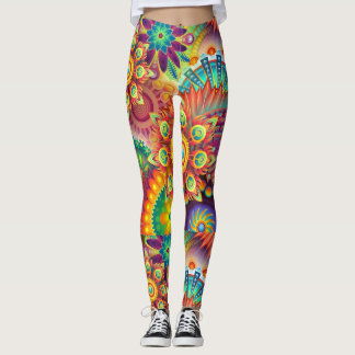 Psychedelic Geometric Mandala Pattern  Leggings