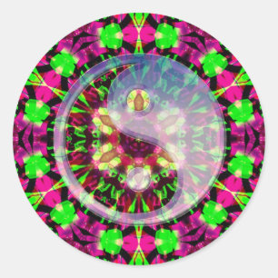 Psychedelic Geometric Yin Yang Sticker