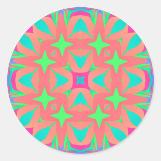 Psychedelic Geometry Mandala Classic Round Sticker