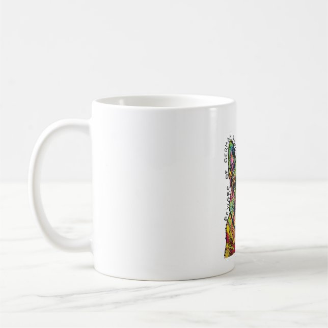 Psychedelic German Shepherd Heart Coffee Mug (Left)