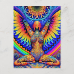 Psychedelic Goddess Colourful Postcard