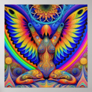 Psychedelic Goddess Colourful Poster