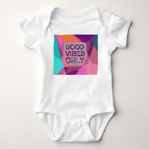 Psychedelic "Good Vibes Only" Text Graphic Baby Bodysuit