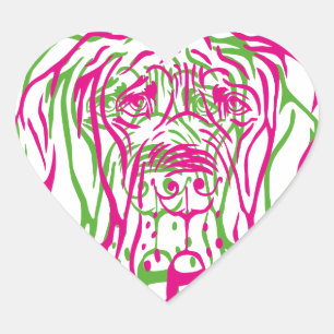 psychedelic great dane logo heart sticker
