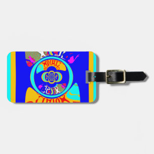 Psychedelic Groove: Pop Art Abstract Energy Luggage Tag
