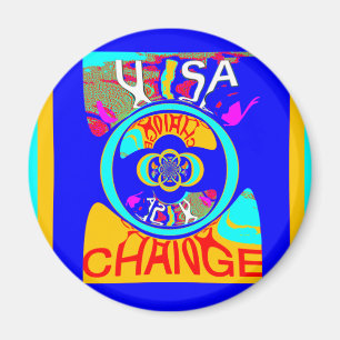 Psychedelic Groove: Pop Art Abstract Energy Magnet