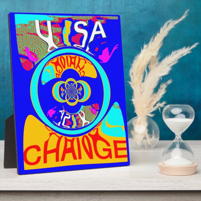 Psychedelic Groove: Pop Art Abstract Energy Plaque (Side)