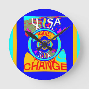 Psychedelic Groove: Pop Art Abstract Energy Round Clock
