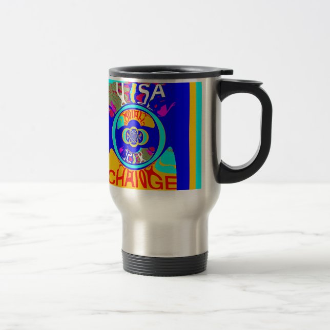 Psychedelic Groove: Pop Art Abstract Energy Travel Mug (Right)