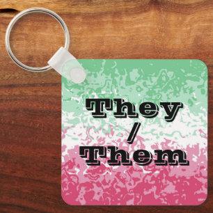 Psychedelic Groovy Abstract Abrosexual Pride Flag Key Ring