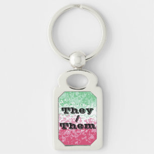 Psychedelic Groovy Abstract Abrosexual Pride Flag Key Ring
