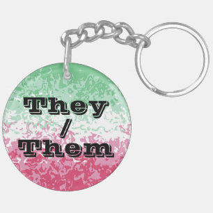 Psychedelic Groovy Abstract Abrosexual Pride Flag Key Ring
