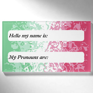 Psychedelic Groovy Abstract Abrosexual Pride Flag Name Tag