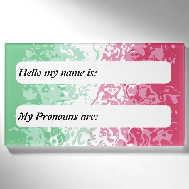 Psychedelic Groovy Abstract Abrosexual Pride Flag Name Tag (Front)