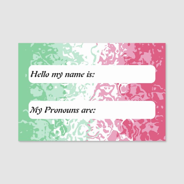 Psychedelic Groovy Abstract Abrosexual Pride Flag Name Tag (Front)