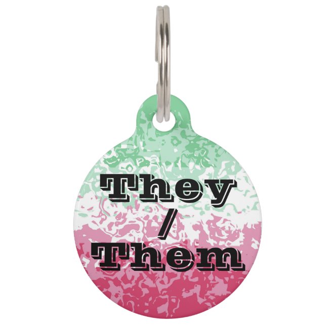 Psychedelic Groovy Abstract Abrosexual Pride Flag Pet Tag (Front)