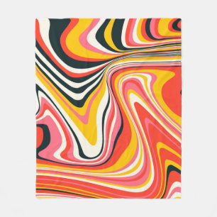 Psychedelic groovy background. Colorful abstract b Fleece Blanket