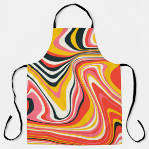 Psychedelic groovy background. Colourful abstract Apron