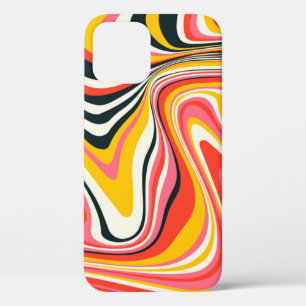 Psychedelic groovy background. Colourful abstract iPhone 12 Case