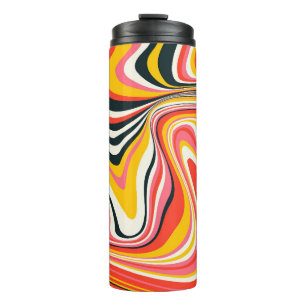 Psychedelic groovy background. Colourful abstract  Thermal Tumbler