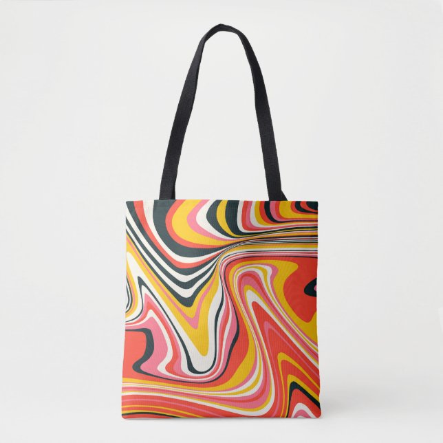 Psychedelic groovy background. Colourful abstract  Tote Bag (Front)