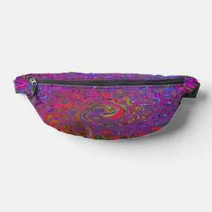Psychedelic Groovy Magenta Retro Liquid Swirl Bum Bags