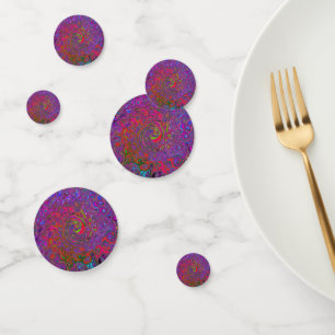 Psychedelic Groovy Magenta Retro Liquid Swirl Confetti
