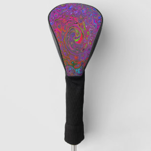 Psychedelic Groovy Magenta Retro Liquid Swirl Golf Head Cover
