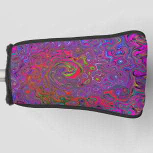Psychedelic Groovy Magenta Retro Liquid Swirl Golf Head Cover