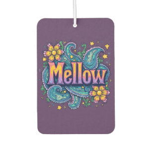 Psychedelic Groovy "Mellow" Retro Hippie Art Car Air Freshener