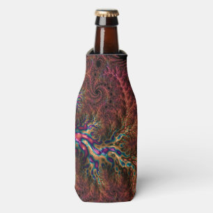 Psychedelic Groovy Trippy Funky Colourful Fractal Bottle Cooler