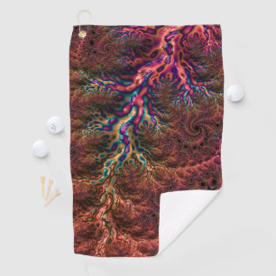 Psychedelic Groovy Trippy Funky Colourful Fractal Golf Towel