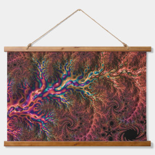 Psychedelic Groovy Trippy Funky Colourful Fractal Hanging Tapestry