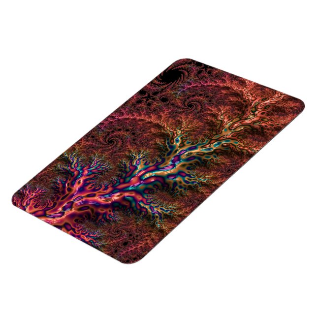 Psychedelic Groovy Trippy Funky Colourful Fractal Magnet (Left Side)