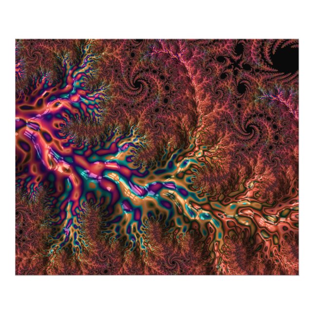 Psychedelic Groovy Trippy Funky Colourful Fractal Photo Print (Front)
