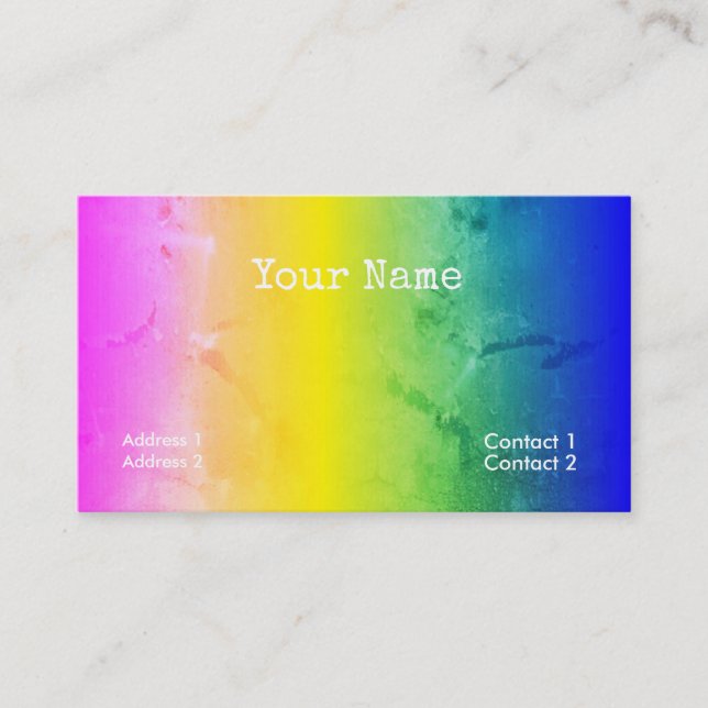 Psychedelic  grunge rainbow stripes business card (Front)