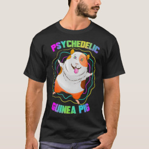 Psychedelic Guinea Pig Cavy Pet Owner DJ EDM Techn T-Shirt