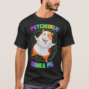 Psychedelic Guinea Pig Cavy Pet Owner DJ EDM Techn T-Shirt