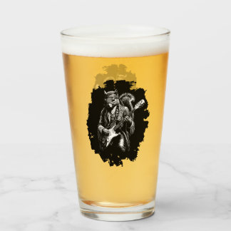 Psychedelic Guitar Squirrel - Funny Vintage Rock Glass